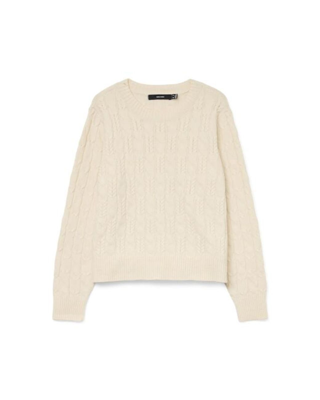 Vero Moda Vmaries Ls O-Neck Cable Pullover Bf Melee in het Natural