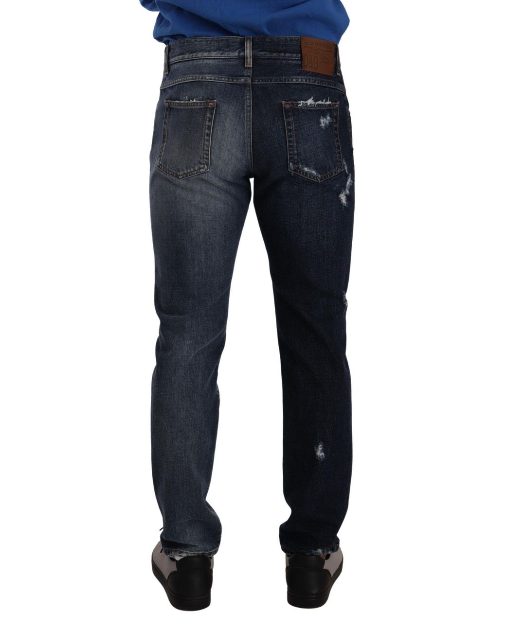 Dolce & Gabbana Dolce Gabbana Slimfit Versleten Jeans in het Blue voor heren