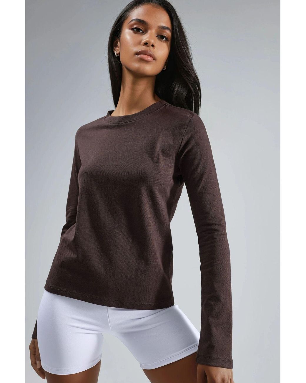 Busem Black Long Sleeve Crew Neck Basic Blouse