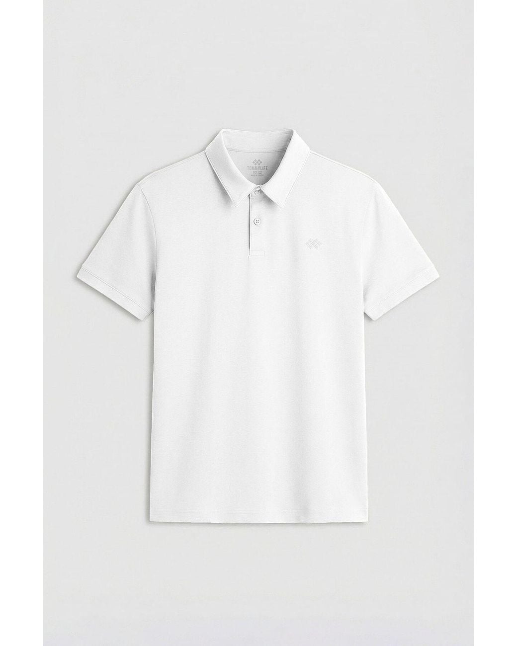 TOMMY LIFE White Cotton Elastane Polo T-Shirt for men