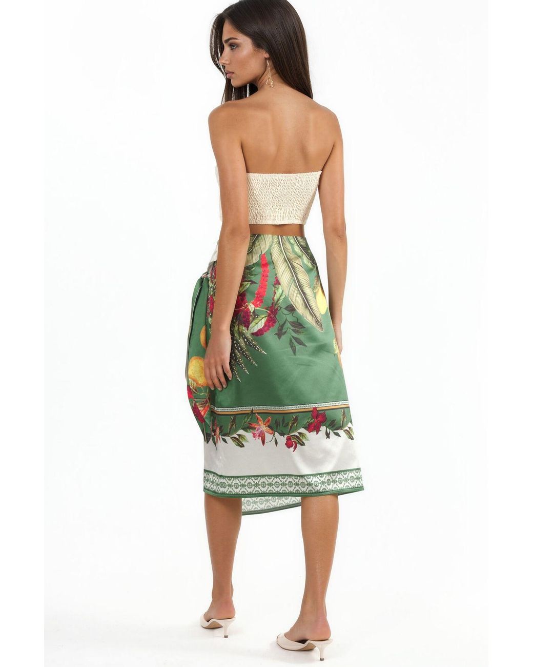 Hiccup Green Satin Wrap Skirt