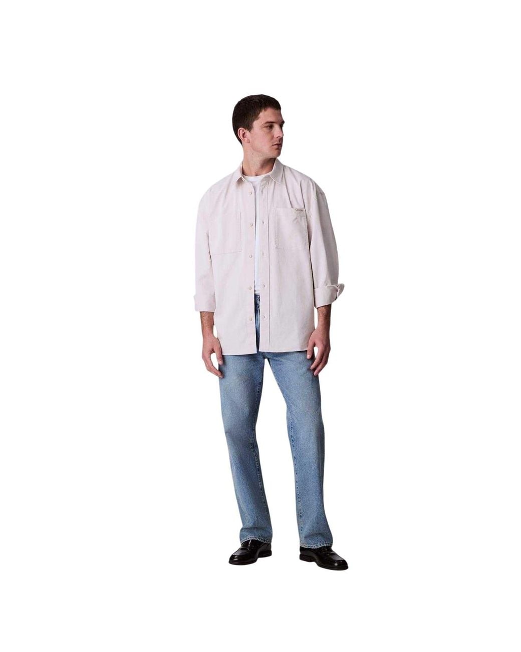 Calvin Klein Chambray Overhemd (Krijt) in het Blue voor heren