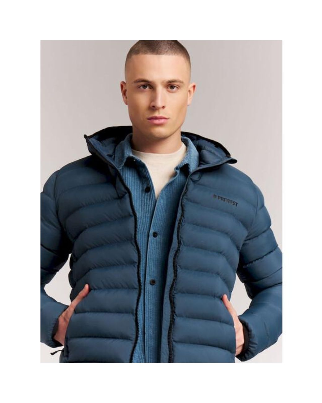 Protest Basso Outdoor Pufferjacket Functioneel Jack in het Blue voor heren