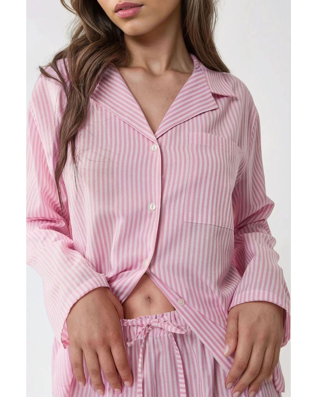 Hiccup Pink Striped Cotton Pajama Set