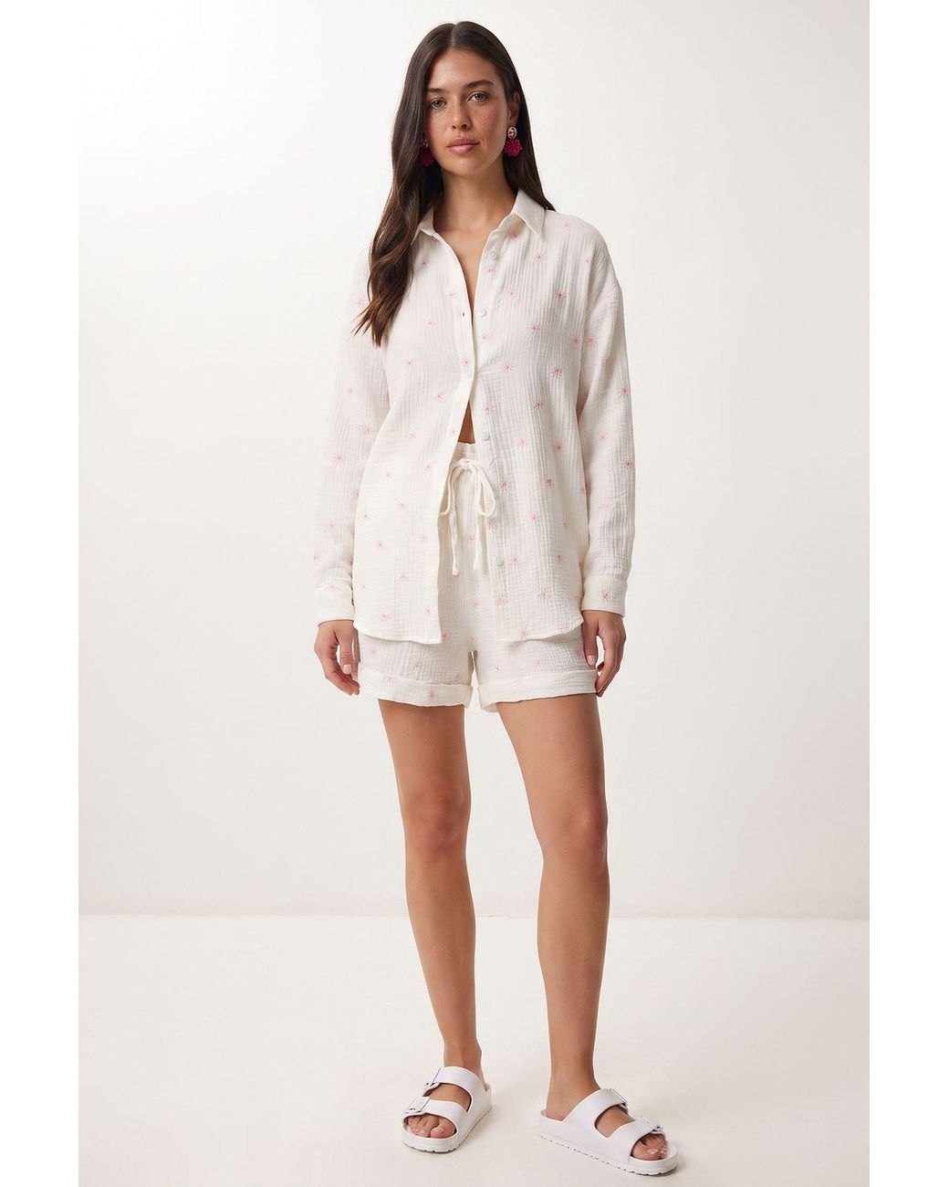 Happiness İstanbul Natural Cotton Two-Piece Coord Set