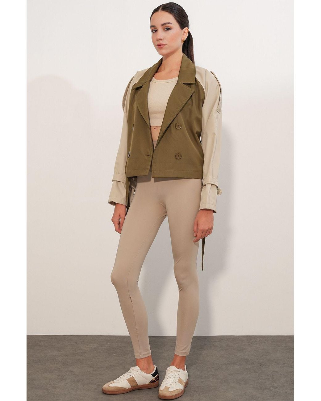 Bigdart Brown Short Belted Trench Coat