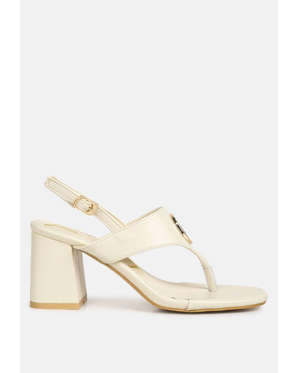 LONDON RAG Monde Block Heel Thong Sandals in Orange Lyst