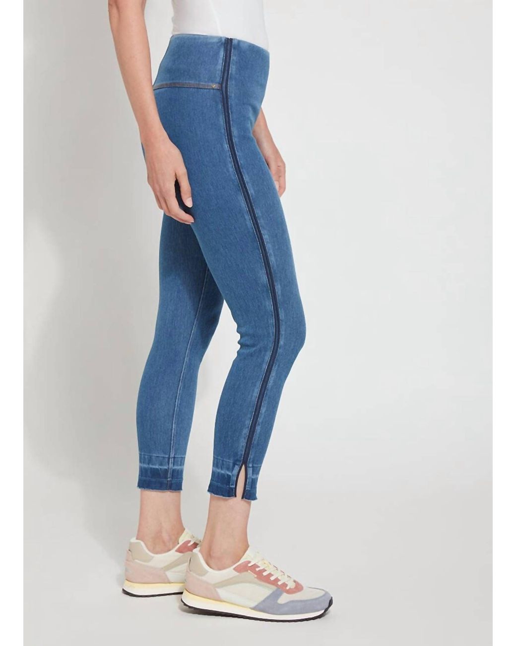 Lyssé Gradient Cropped Denim Legging in Blue