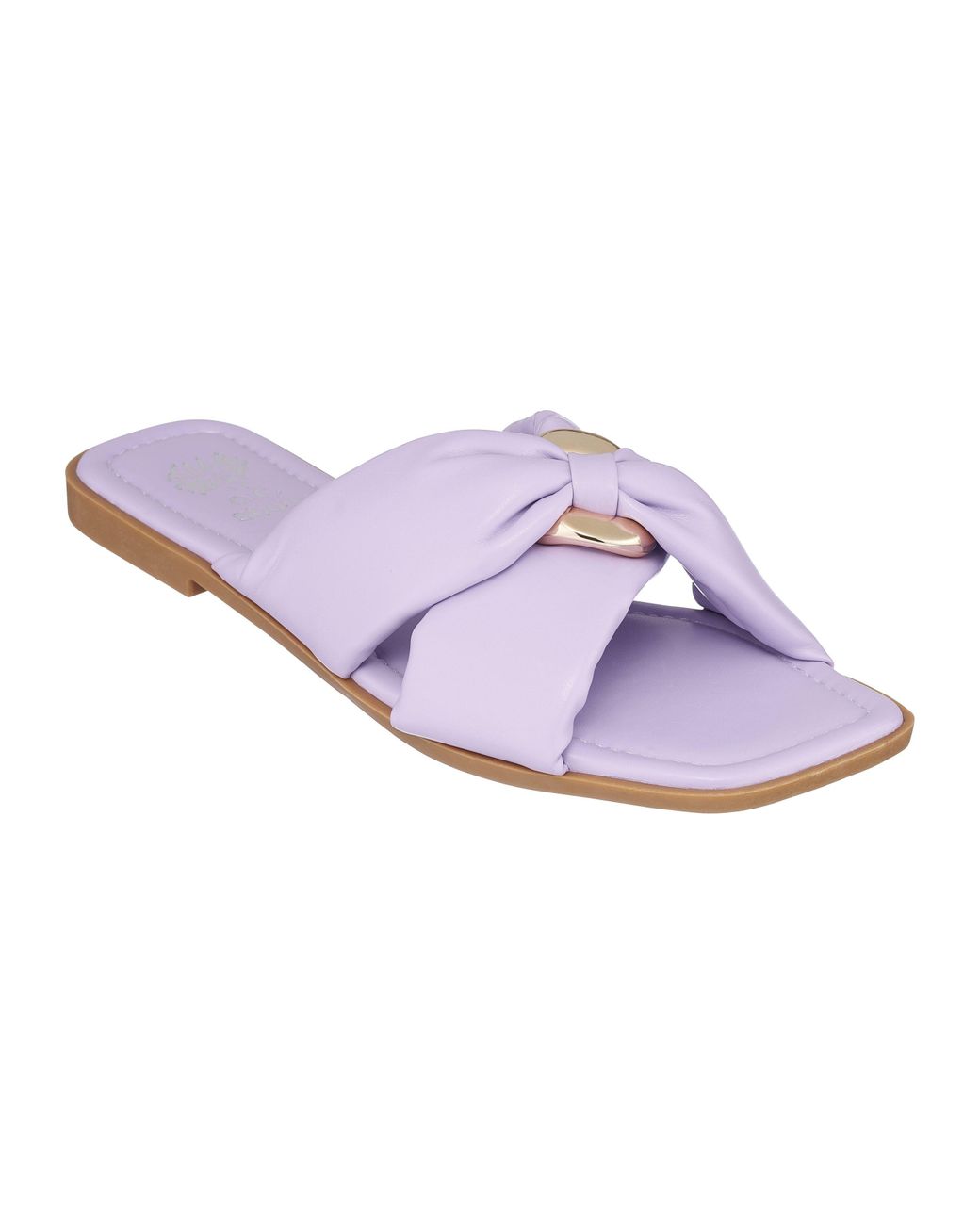 Purple Recycled Polyester T-Bar Ankle-Strap Sandals - CHARLES & KEITH CO