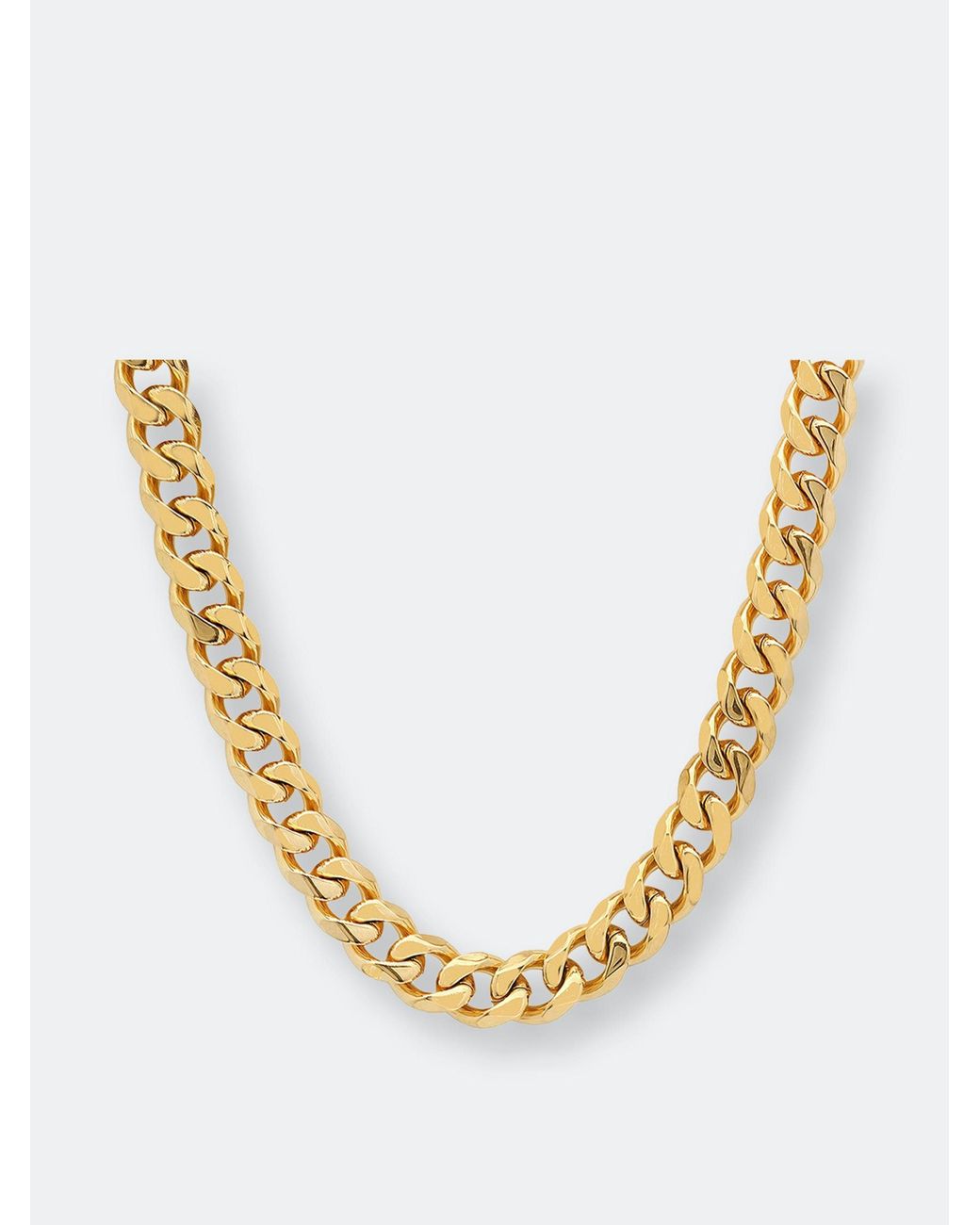 Steeltime 10mm Classic Cuban Link Chain Necklace in Metallic for Men | Lyst