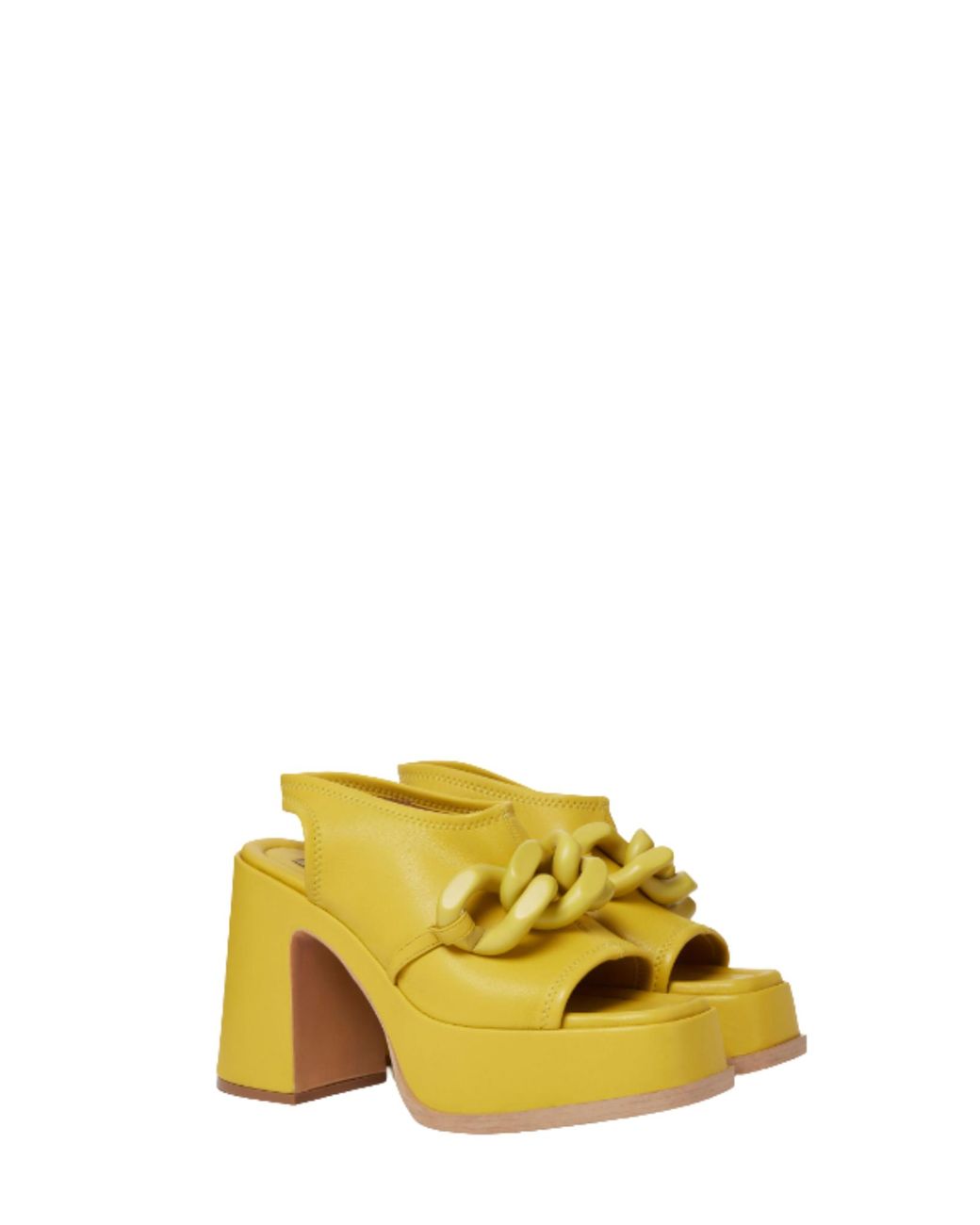 Stella McCartney Skyla Chain Platform Sandals in Yellow | Lyst