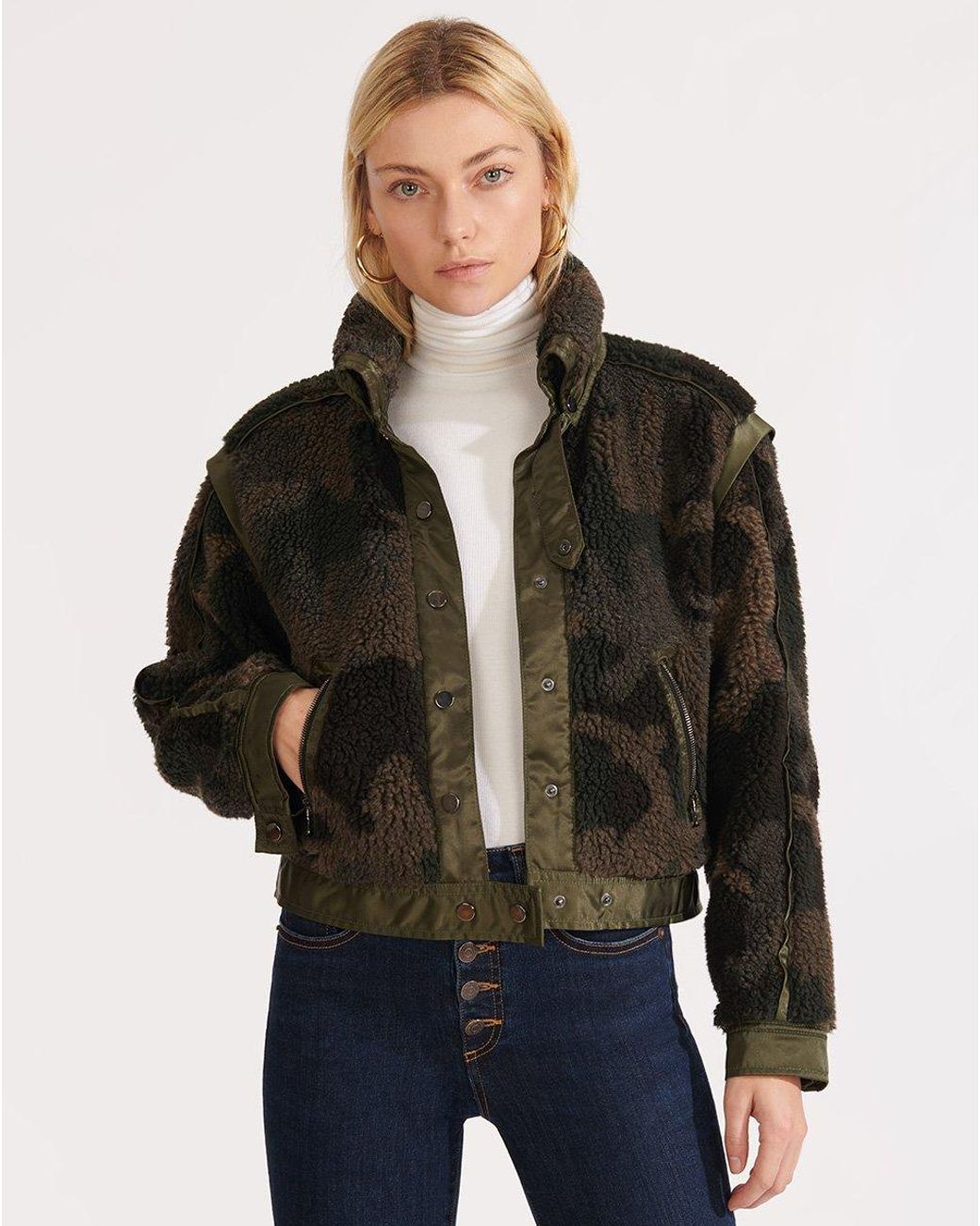 Veronica Beard Fleece Anita Jacket in Camo (Black) - Lyst