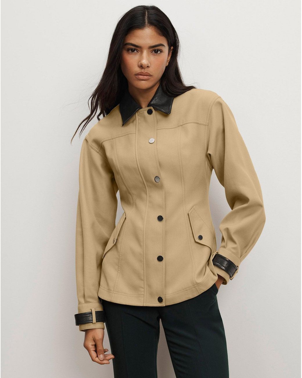 Veronica Beard Natural Talla Peplum Jacket