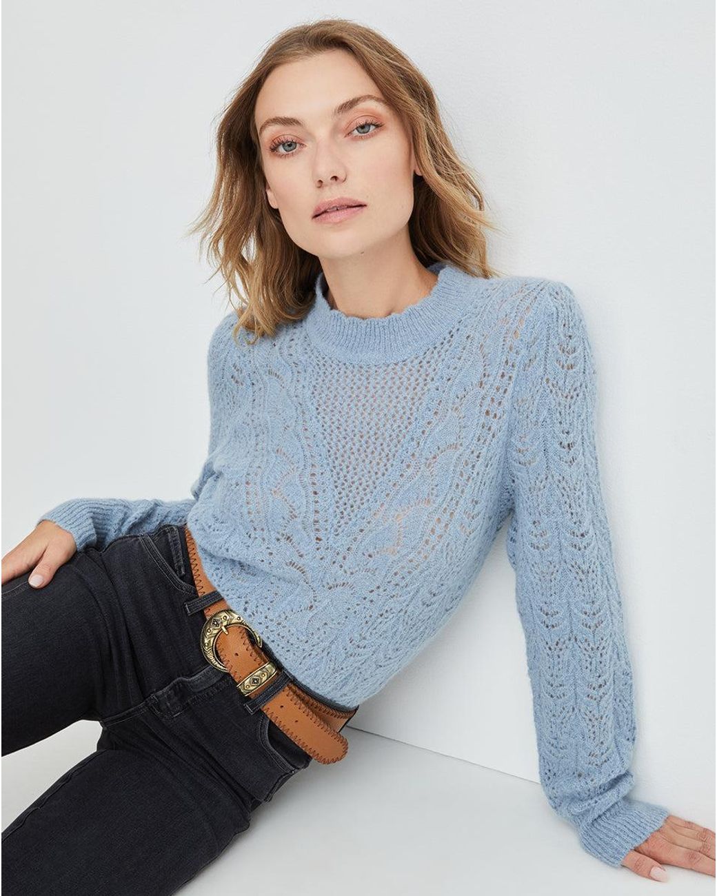 Veronica Beard Makani Pointelle-knit 