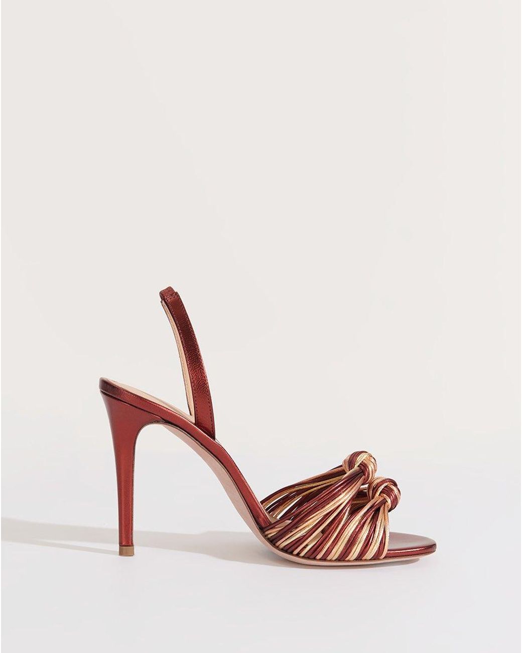 veronica beard alessia metallic knot sandals