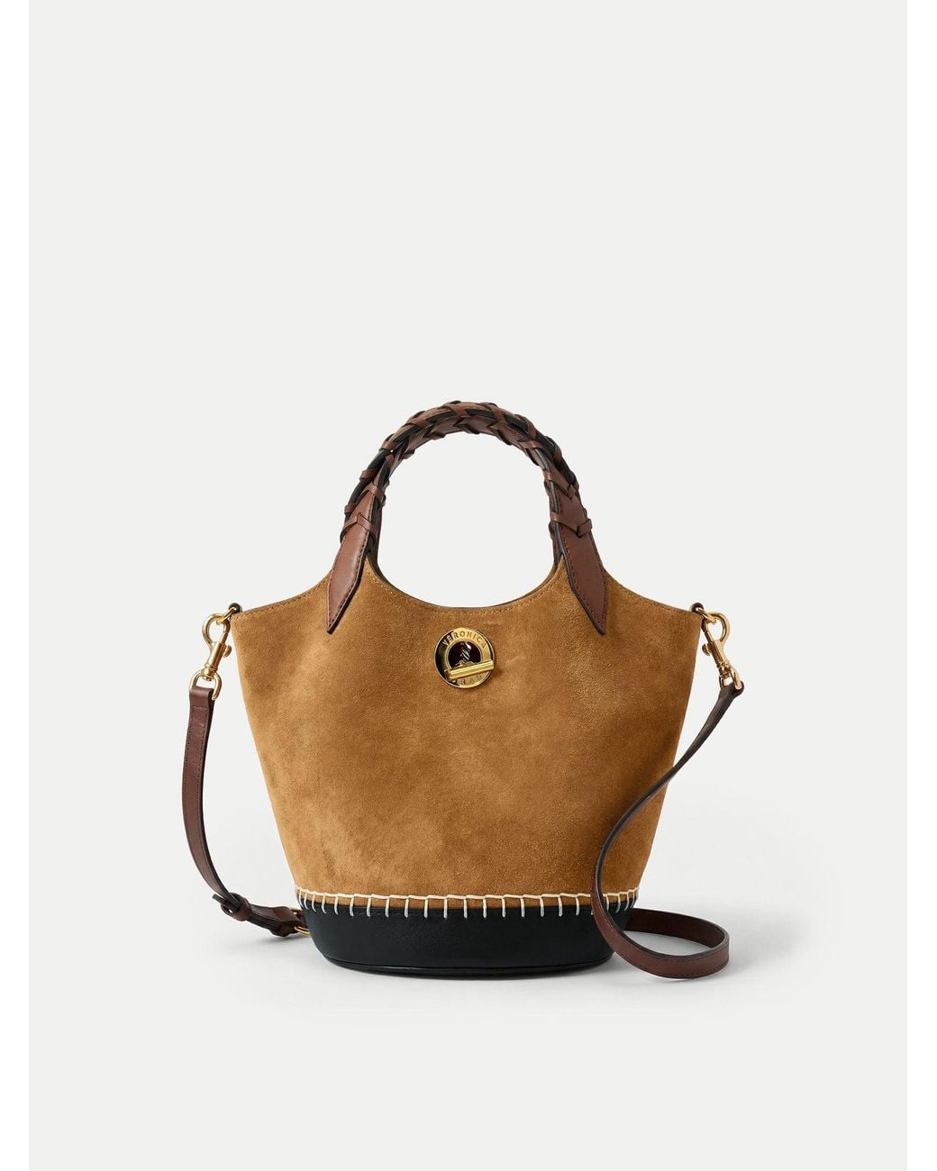 Veronica Beard Metallic Suede Anchor Bag