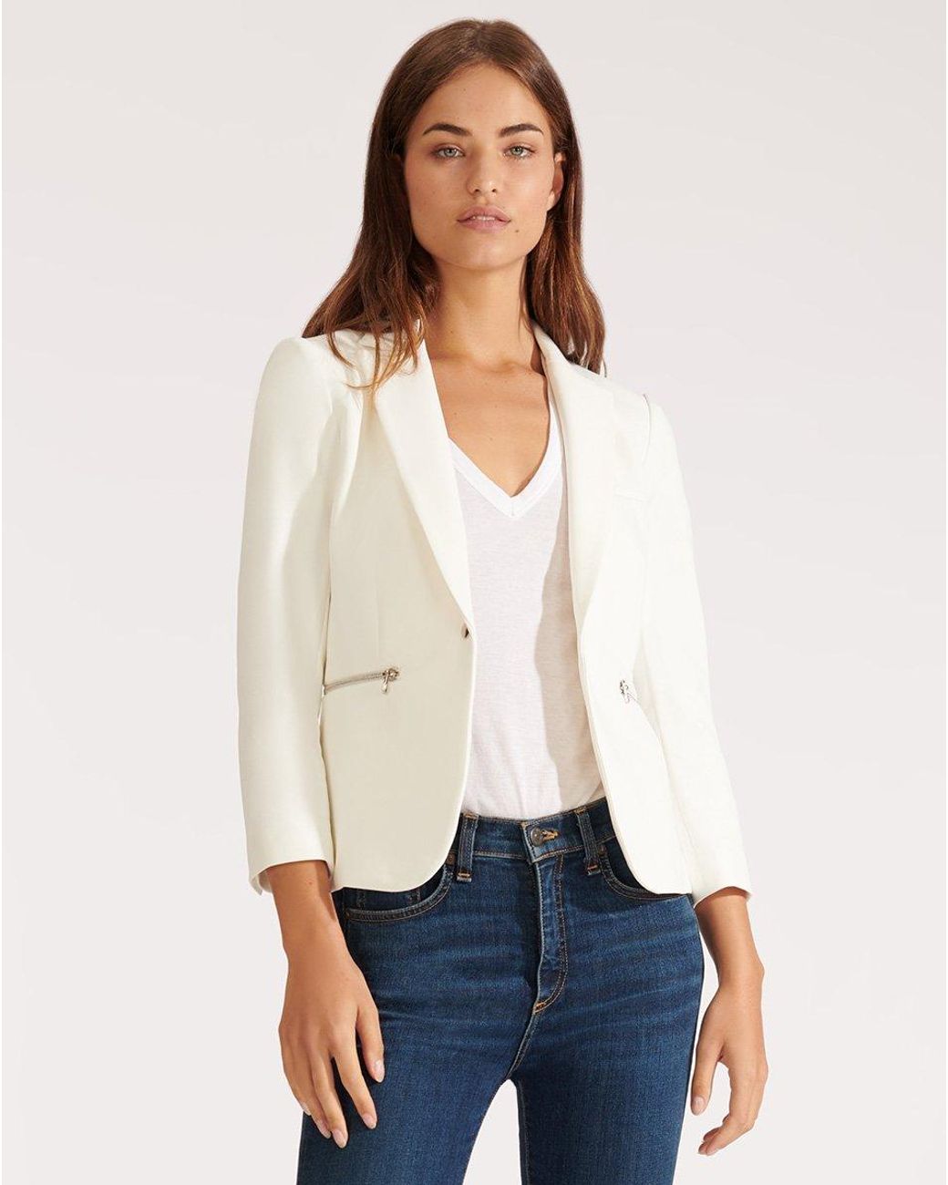 Veronica Beard Scuba Schoolboy Dickey Jacket in White Lyst