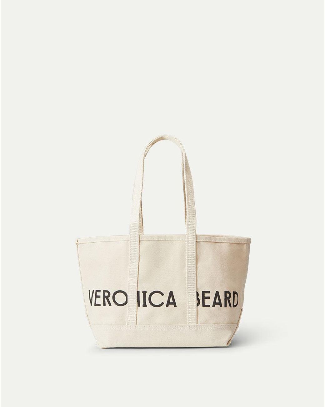 Veronica Beard Natural Small Canvas Logo Tote