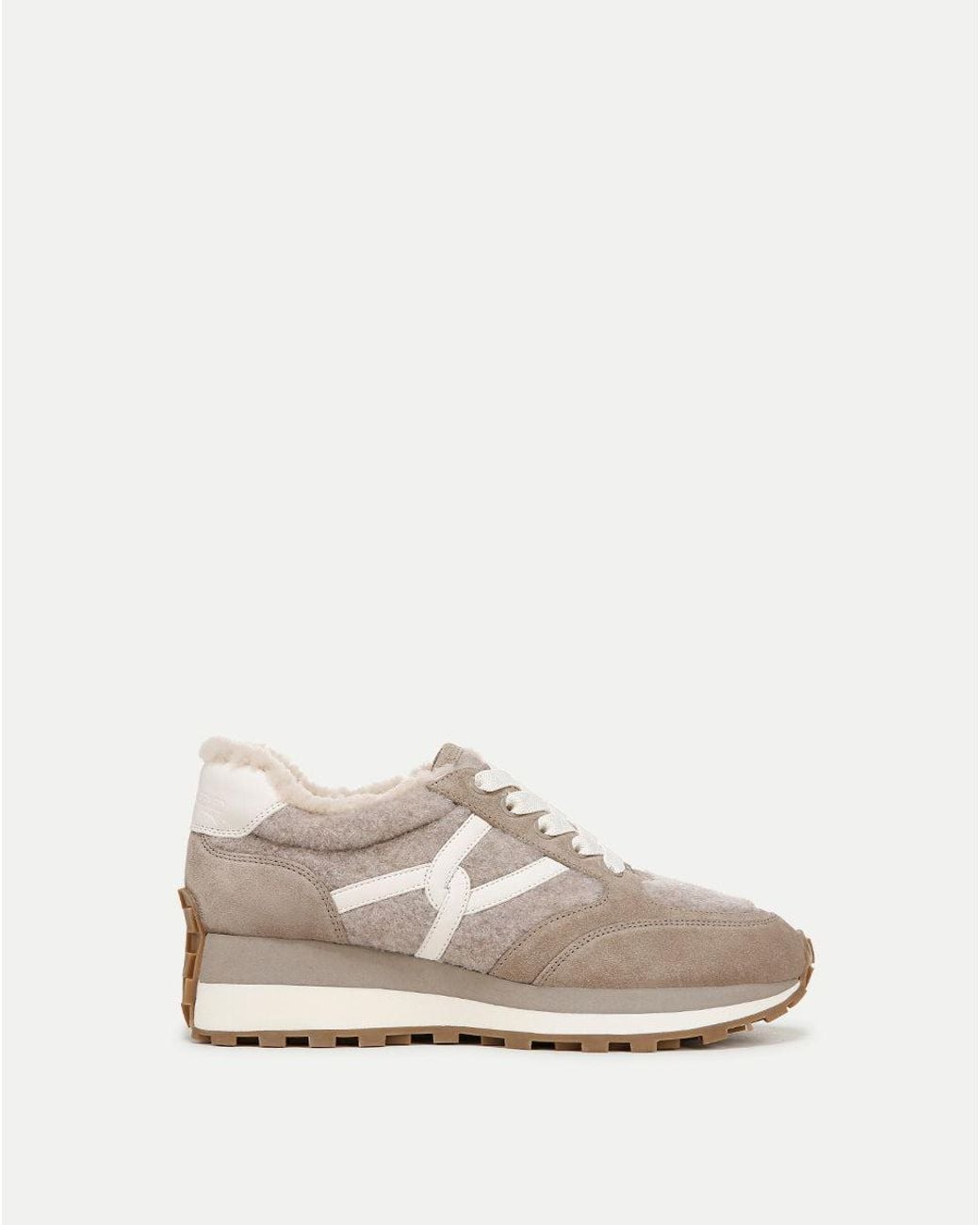 Veronica Beard White Valentina Shearling Sneaker