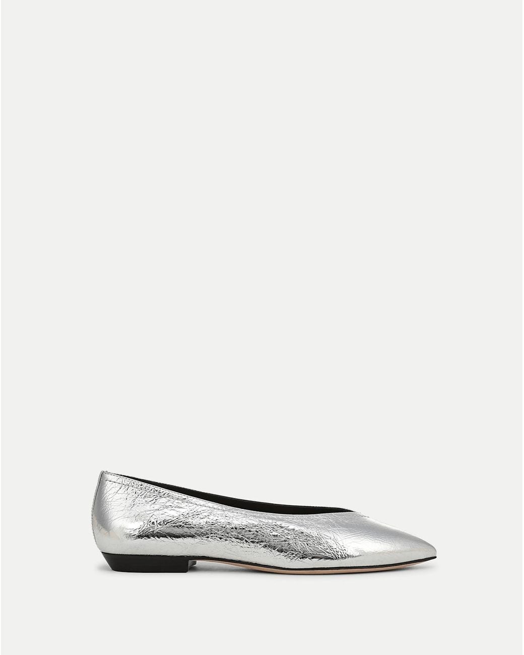 Veronica Beard White Bancroft Metallic Flat
