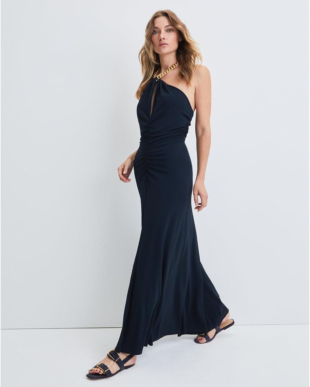 Veronica Beard Reze Chainlink Halter Dress in Blue Lyst