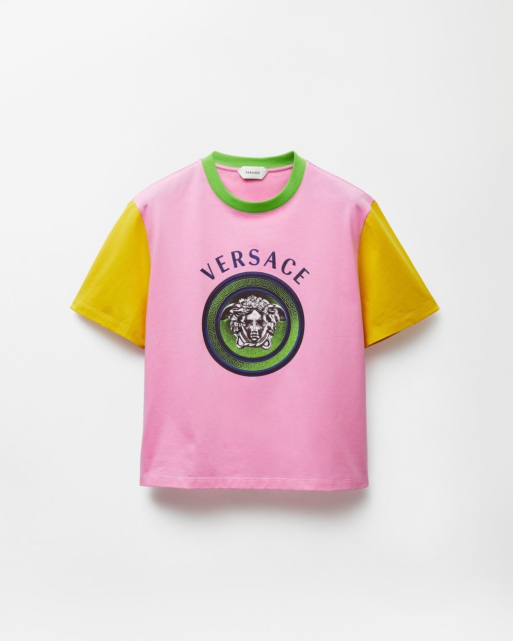Versace Pink Printed Cotton-Jersey T-Shirt