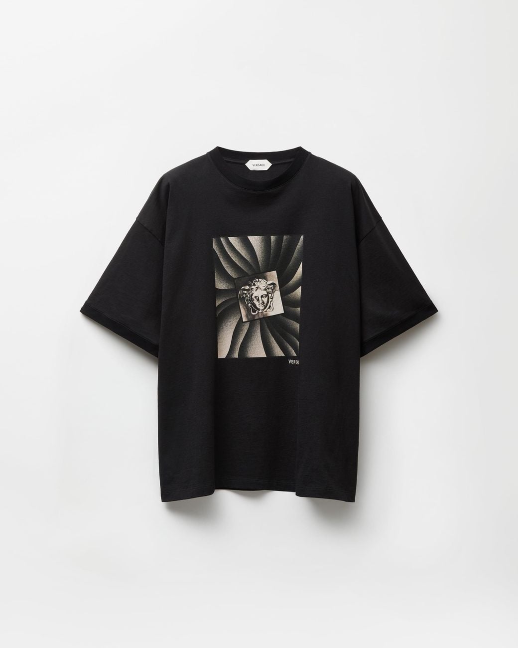 Versace Black Printed Cotton-Jersey Regular T-Shirt for men