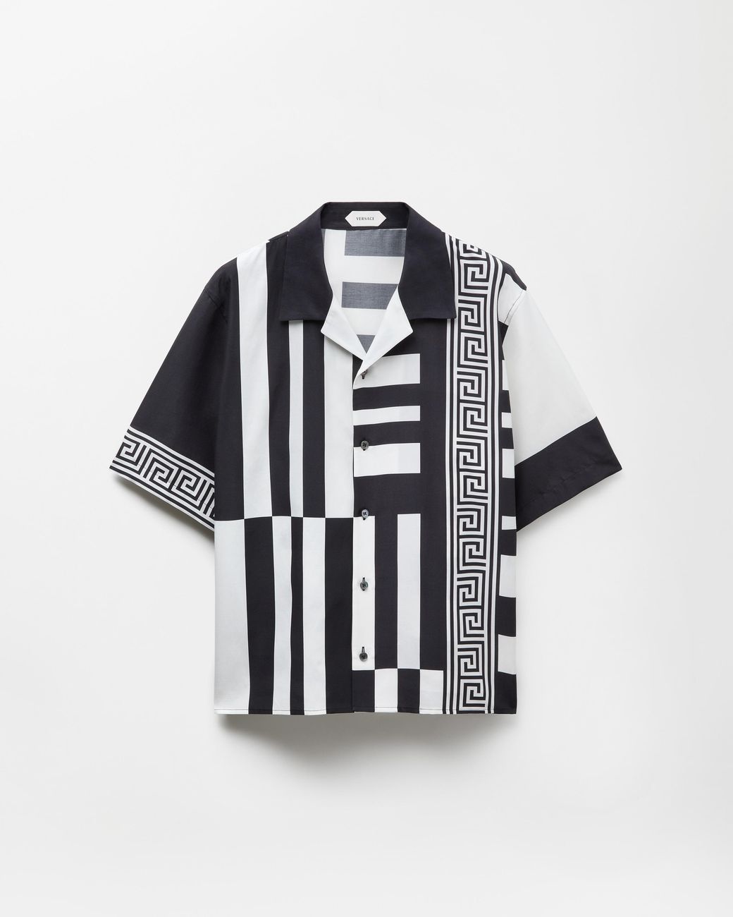 Versace Black Printed Cotton-Silk Shirt for men