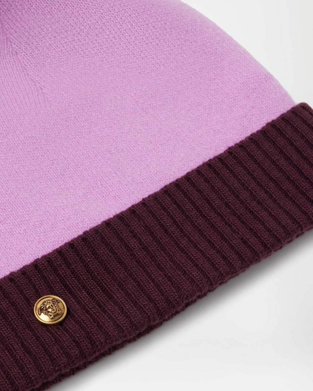 Versace Purple Wool & Cashmere Knit Beanie