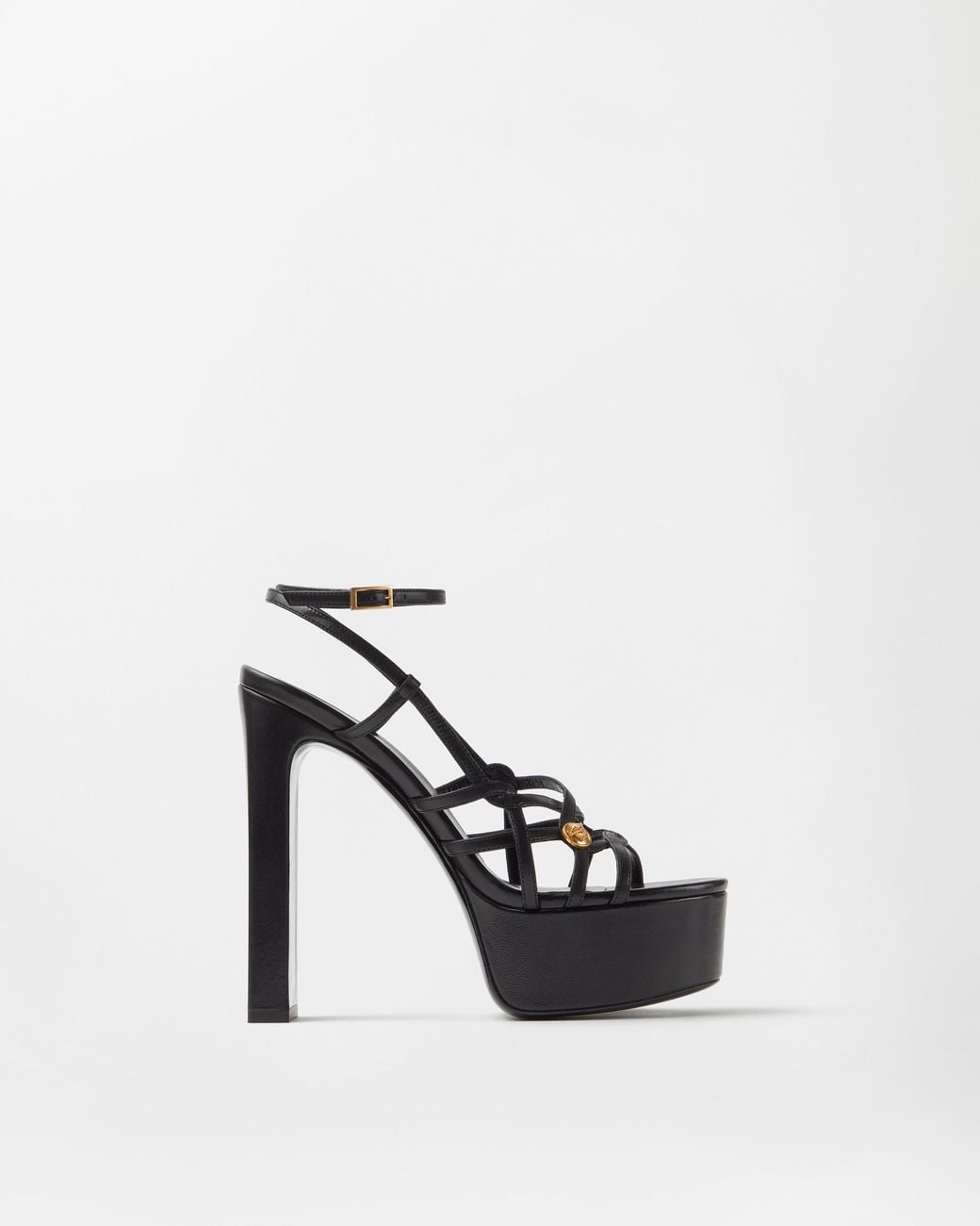Versace White Valentina Nappa Platform Sandals 140 Mm