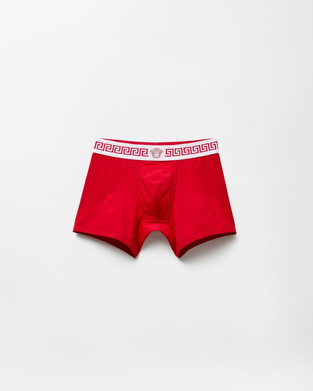 Versace Red Cotton-Jersey Long Trunks for men