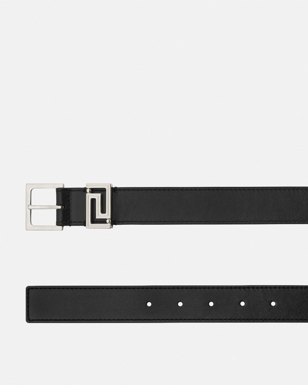 Versace White Greca Leather Belt 1.2" for men