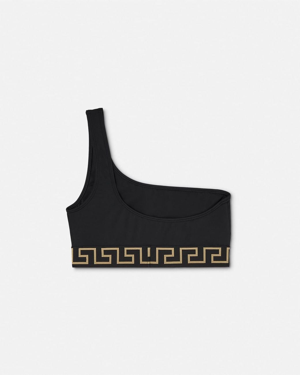 Versace White Jacquard One-Shoulder Bikini Top