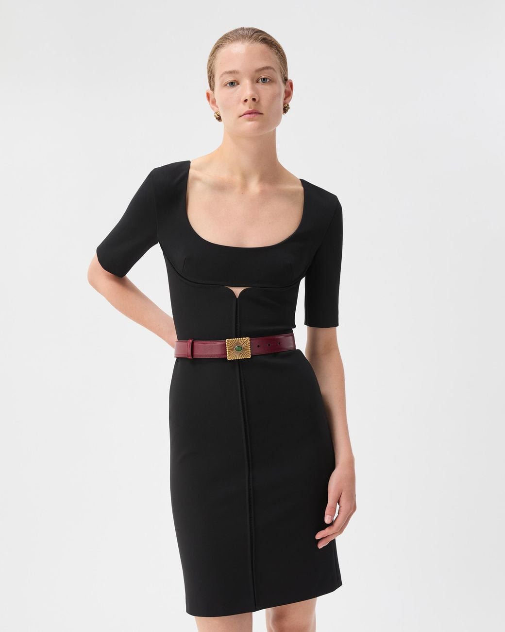 Versace Black Viscose-Jersey Midi Dress