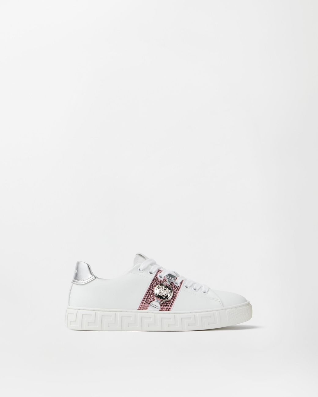 Versace White Greca Embellished Sneakers