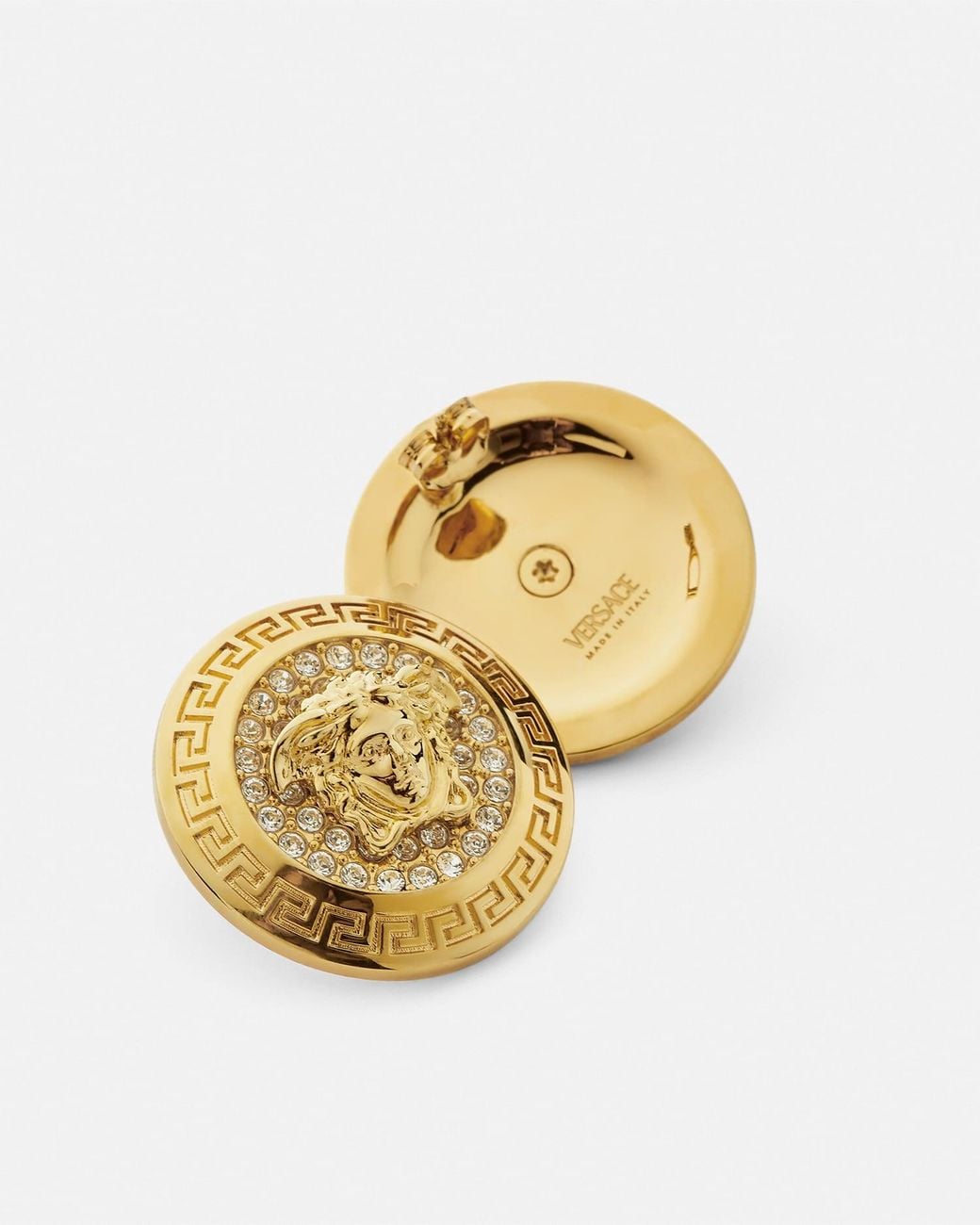 Versace Metallic Medusa Crystal Earrings