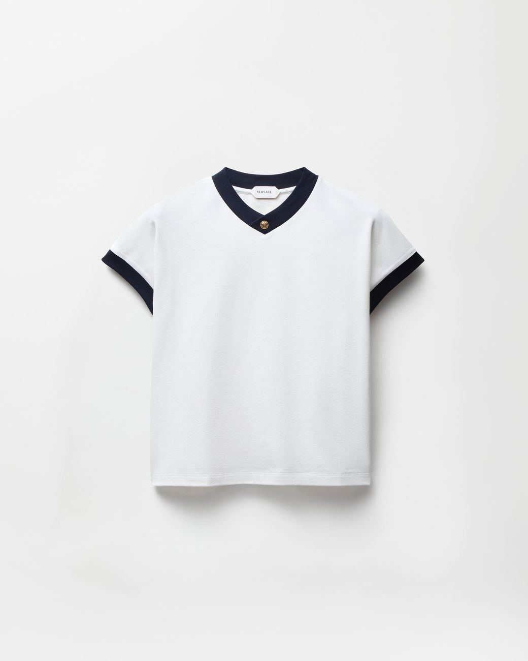 Versace White Stretch Cotton-Jersey T-Shirt