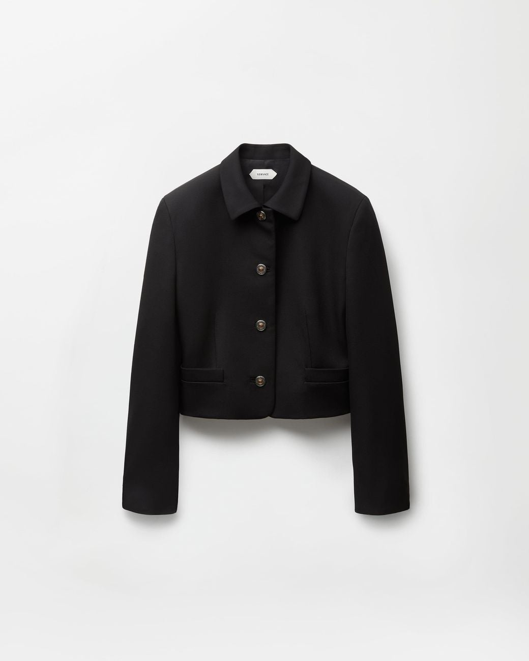 Versace Black Grain De Poudre Wool Jacket