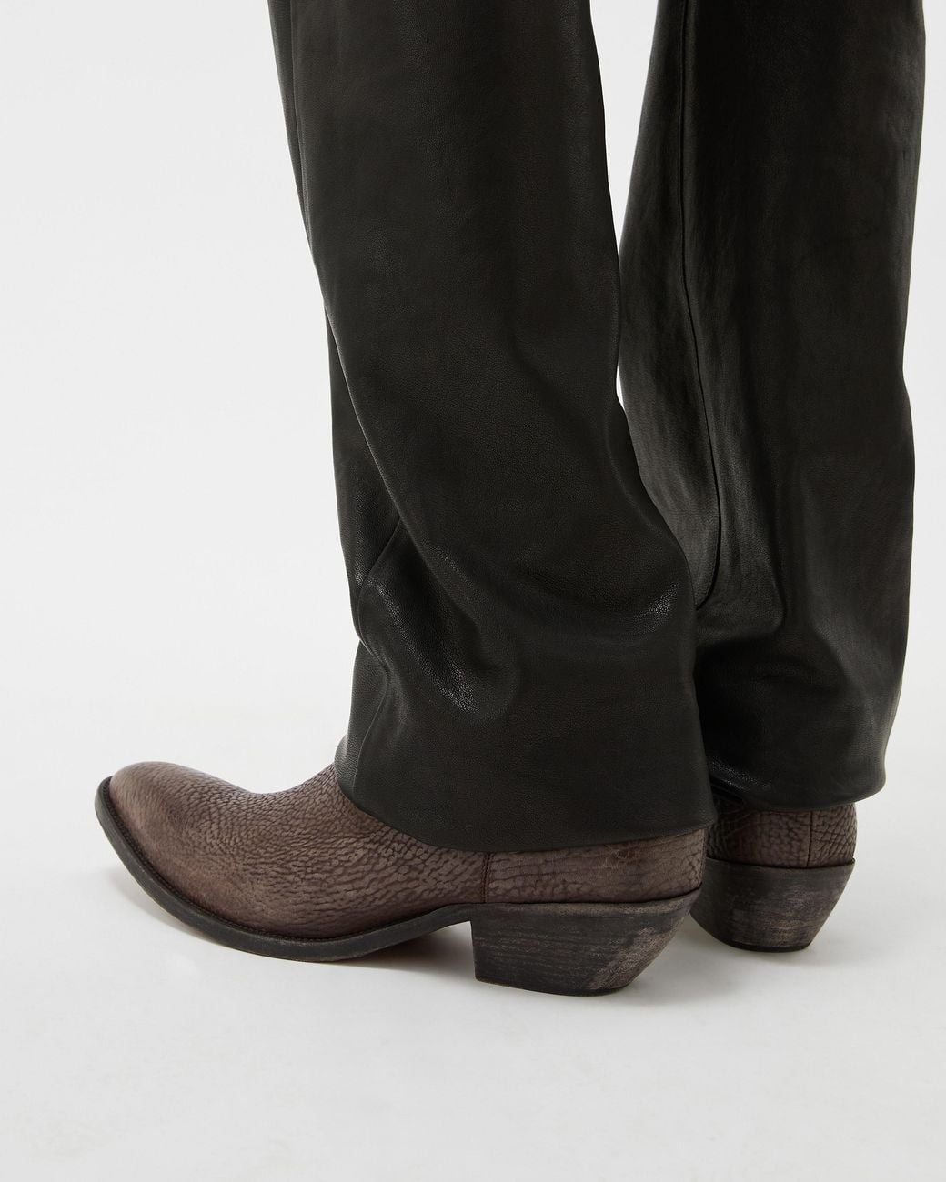 Versace White Tigre Leather Texan Boots for men
