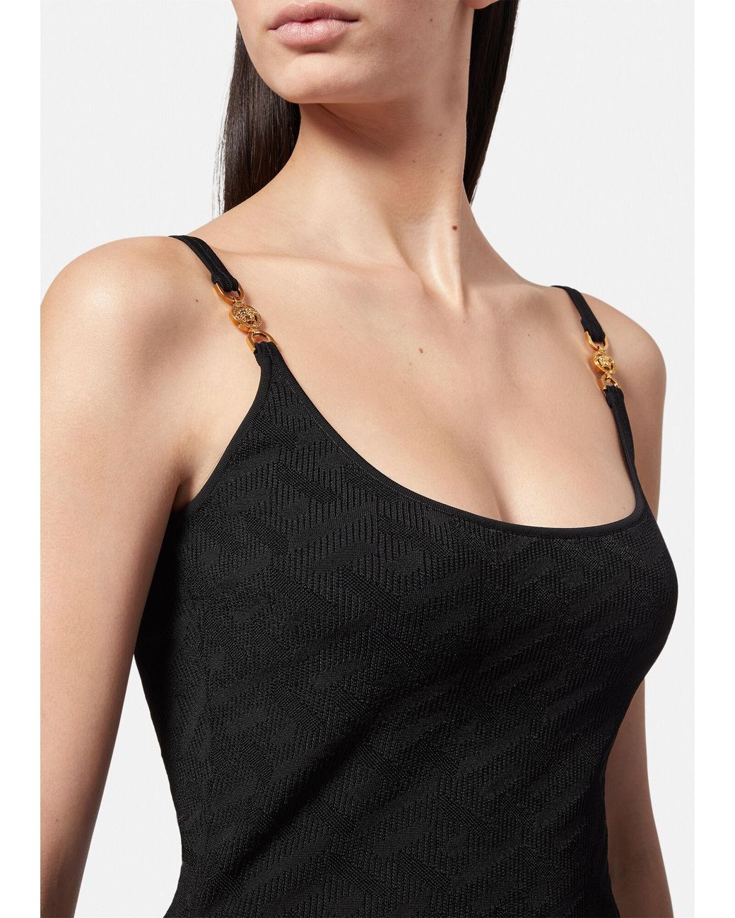 Versace Medusa La Greca Knit Midi Dress 
