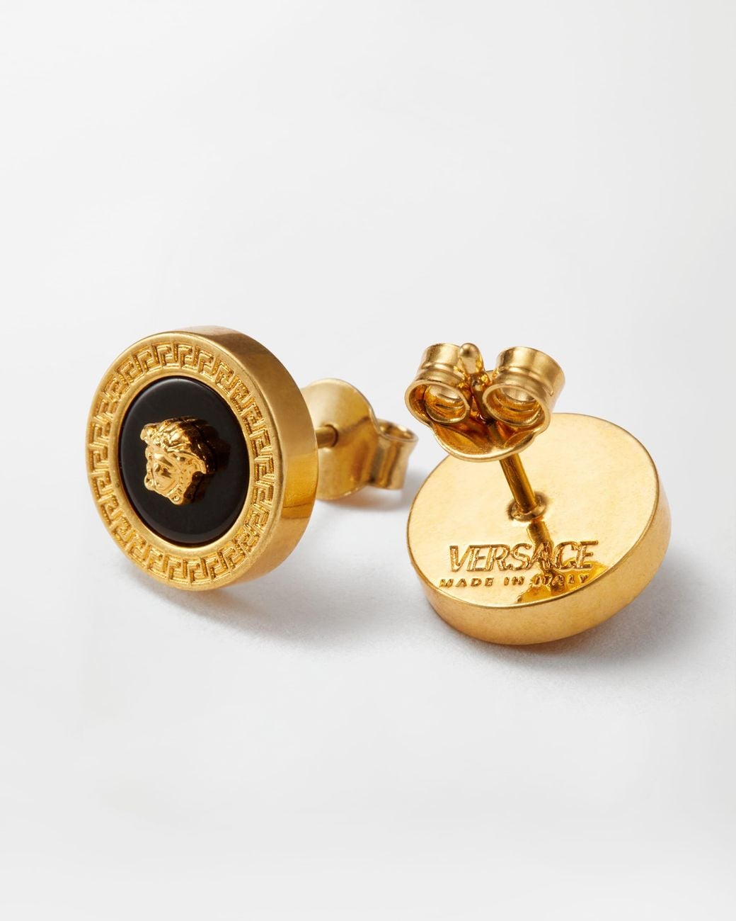 Versace White Medusa Earrings for men