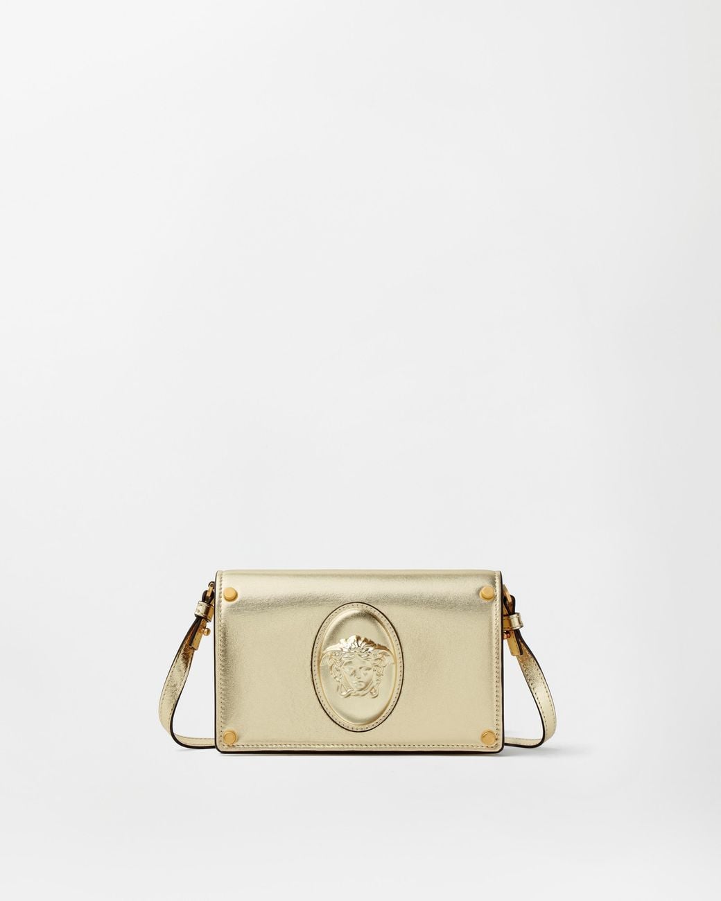 Versace Natural Lou Metallic Nappa Mini Bag