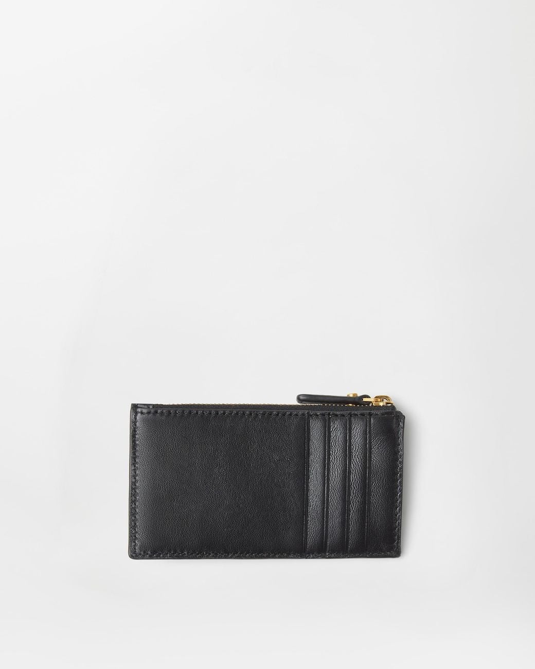 Versace White Emblème Leather Zip Card Holder