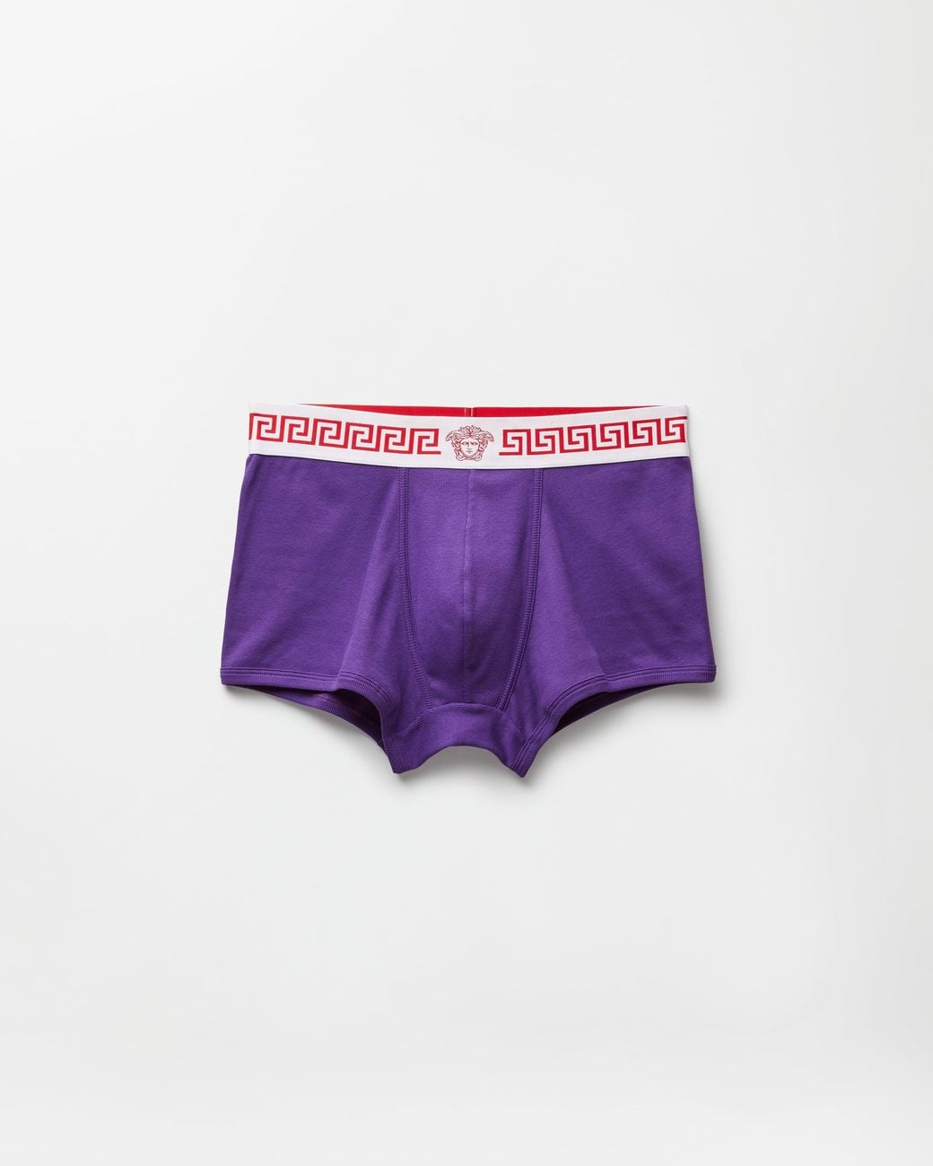 Versace Purple Ribbed Cotton-Jersey Trunks for men