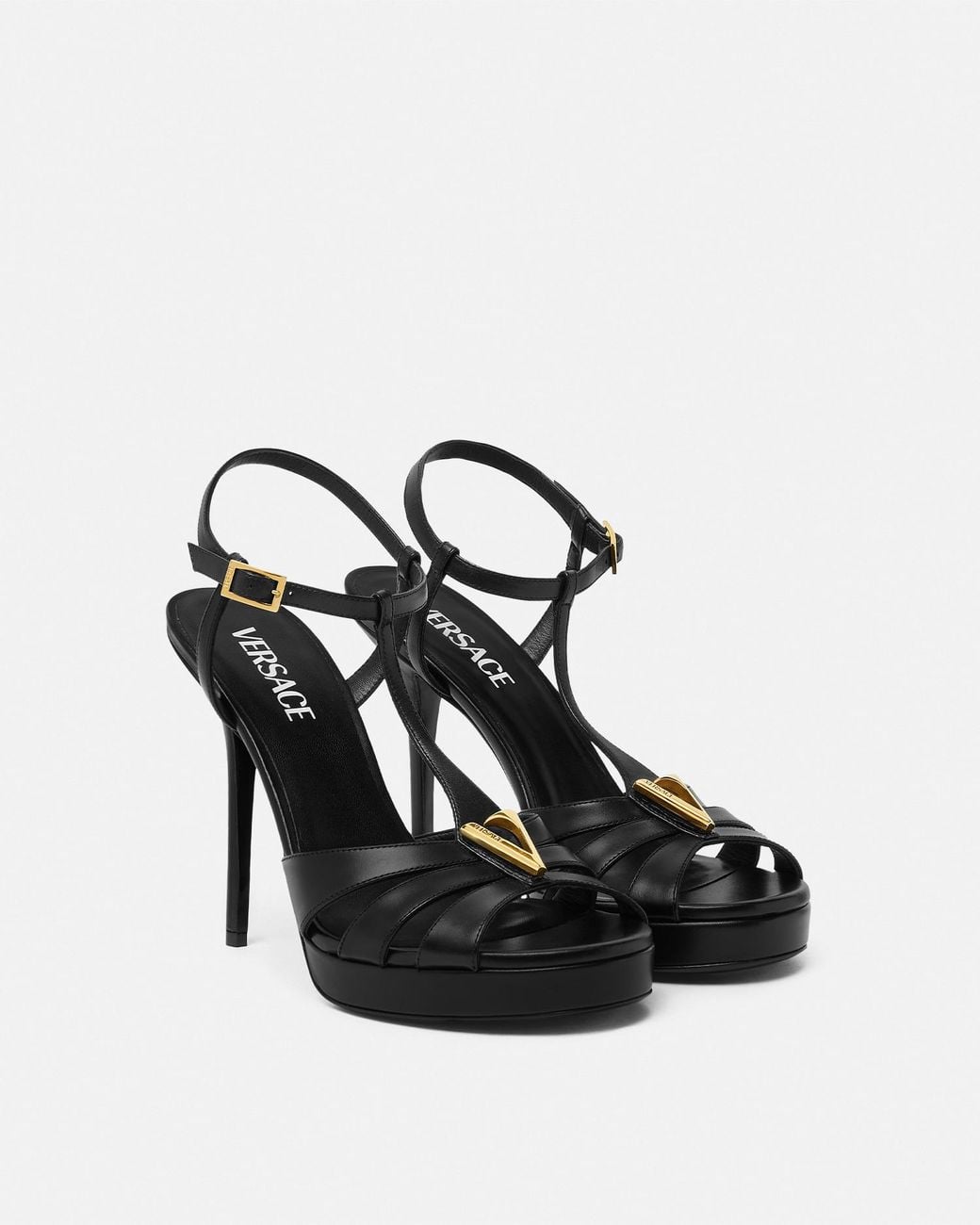 Versace Black Sandal T.120 Calf Leather