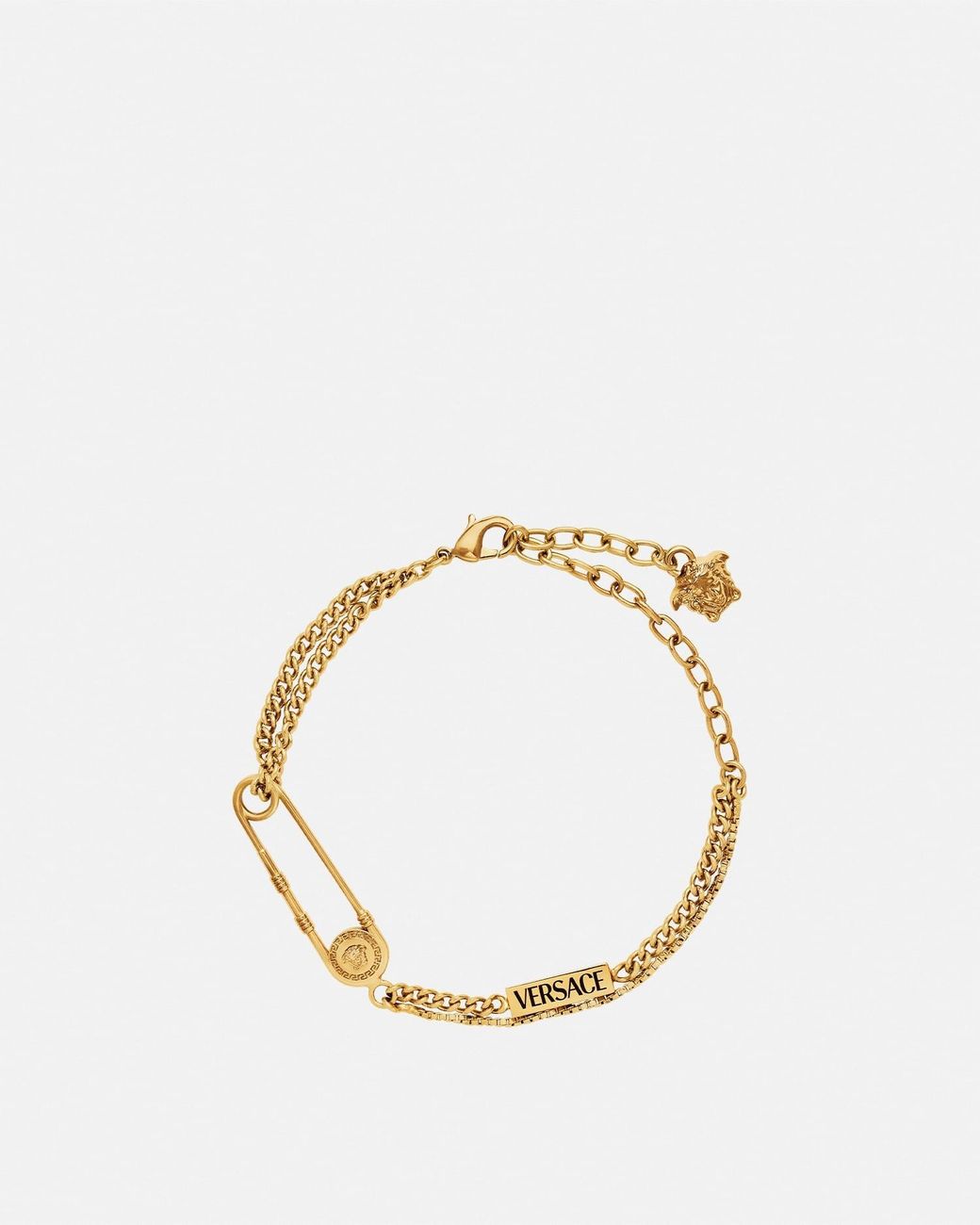 Versace Metallic Safety Pin Bracelet