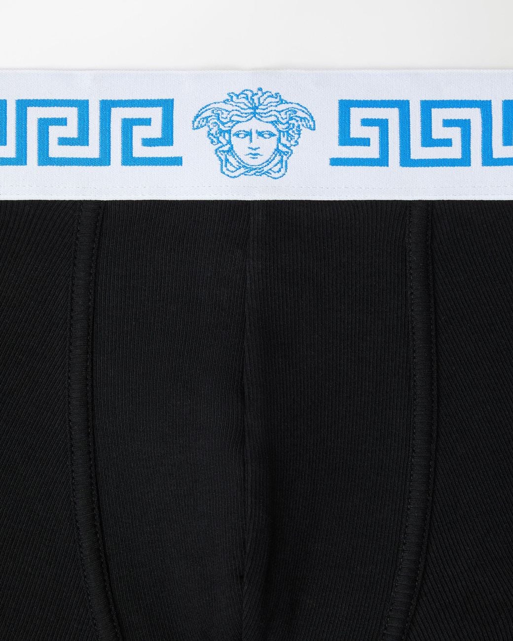 Versace Black Ribbed Cotton Trunks for men