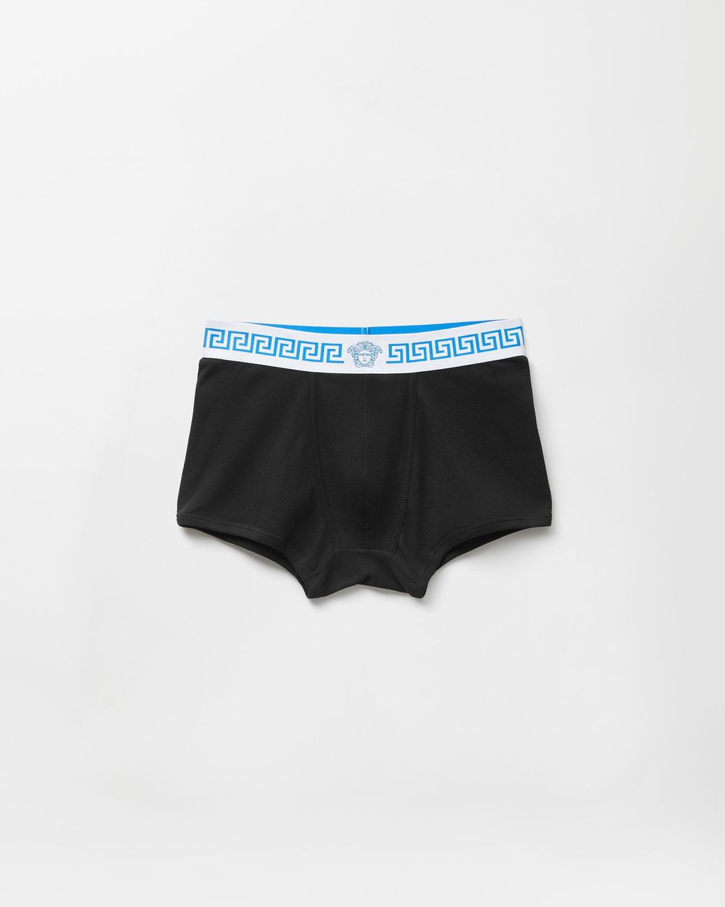 Versace Black Ribbed Cotton-Jersey Trunks for men