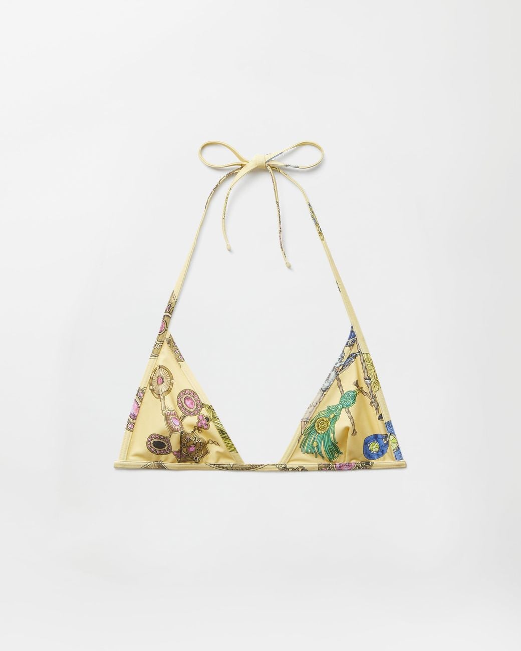 Versace Metallic Printed Bikini Top