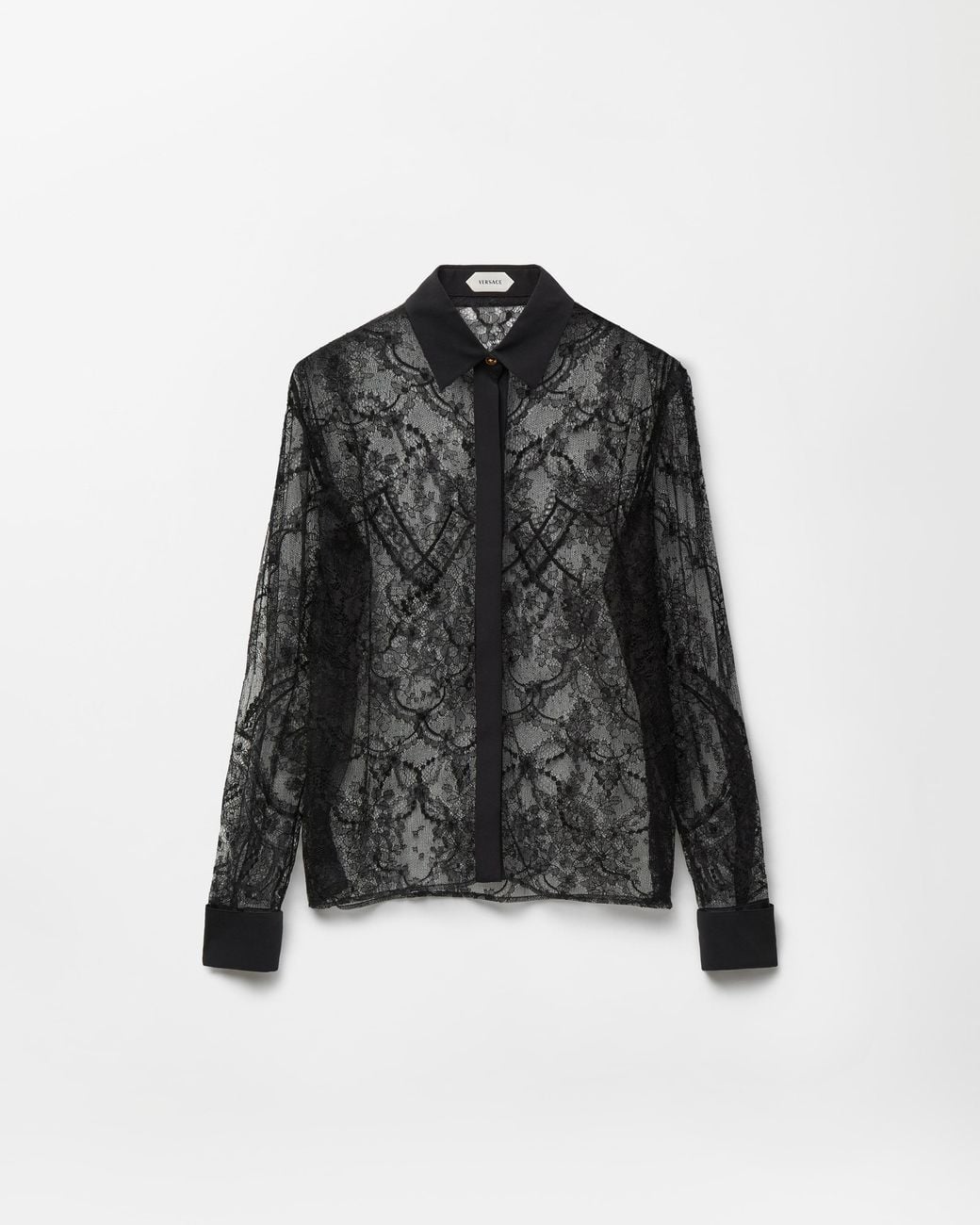 Versace Black Viscose Lace Shirt